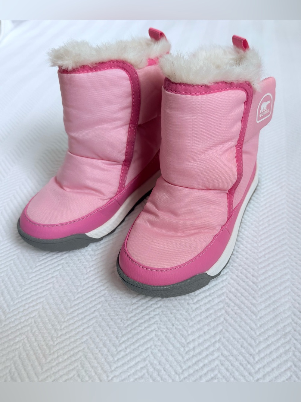 Sorel Kids' Whitney II Faux Fur Lined Waterproof Snow Boot in Pink, Size 10